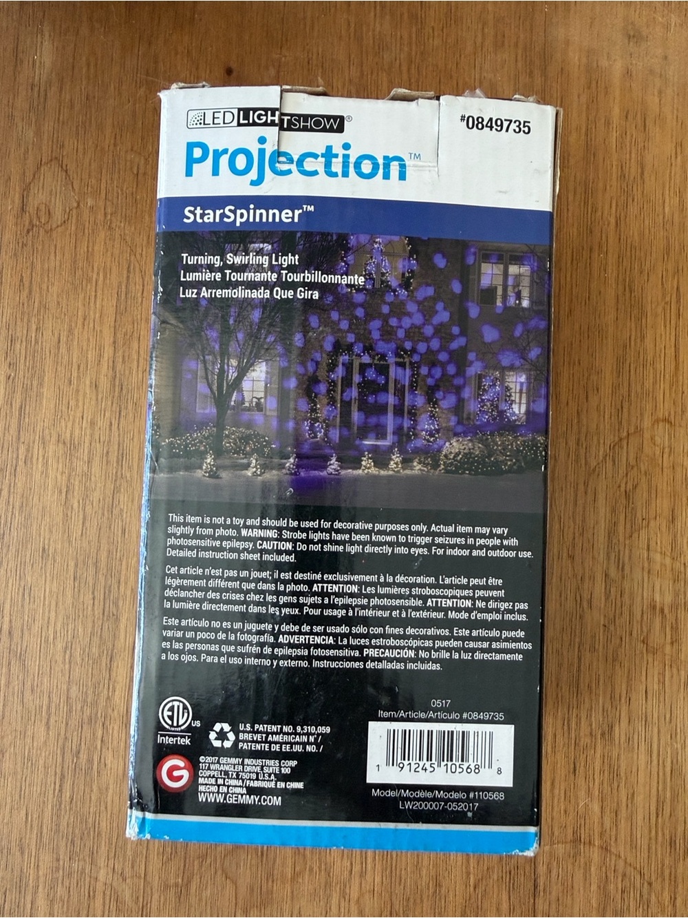 Gemmy LED Lightshow Projection StarSpinner Blue turning swirling light - Picture 9 of 16